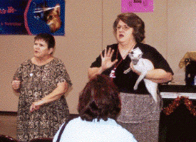 Gretchen King speaking in the Education Ring